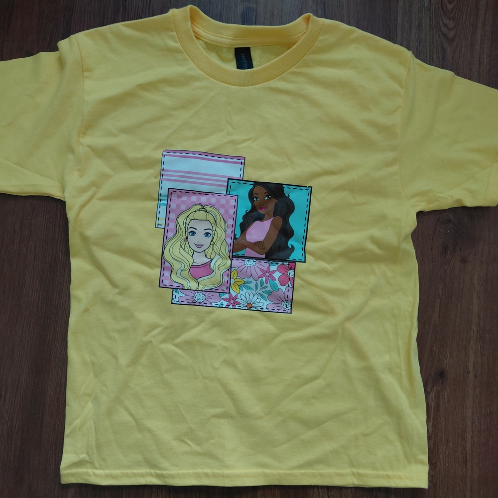 Gildan Yellow Barbie Kids T-Shirt